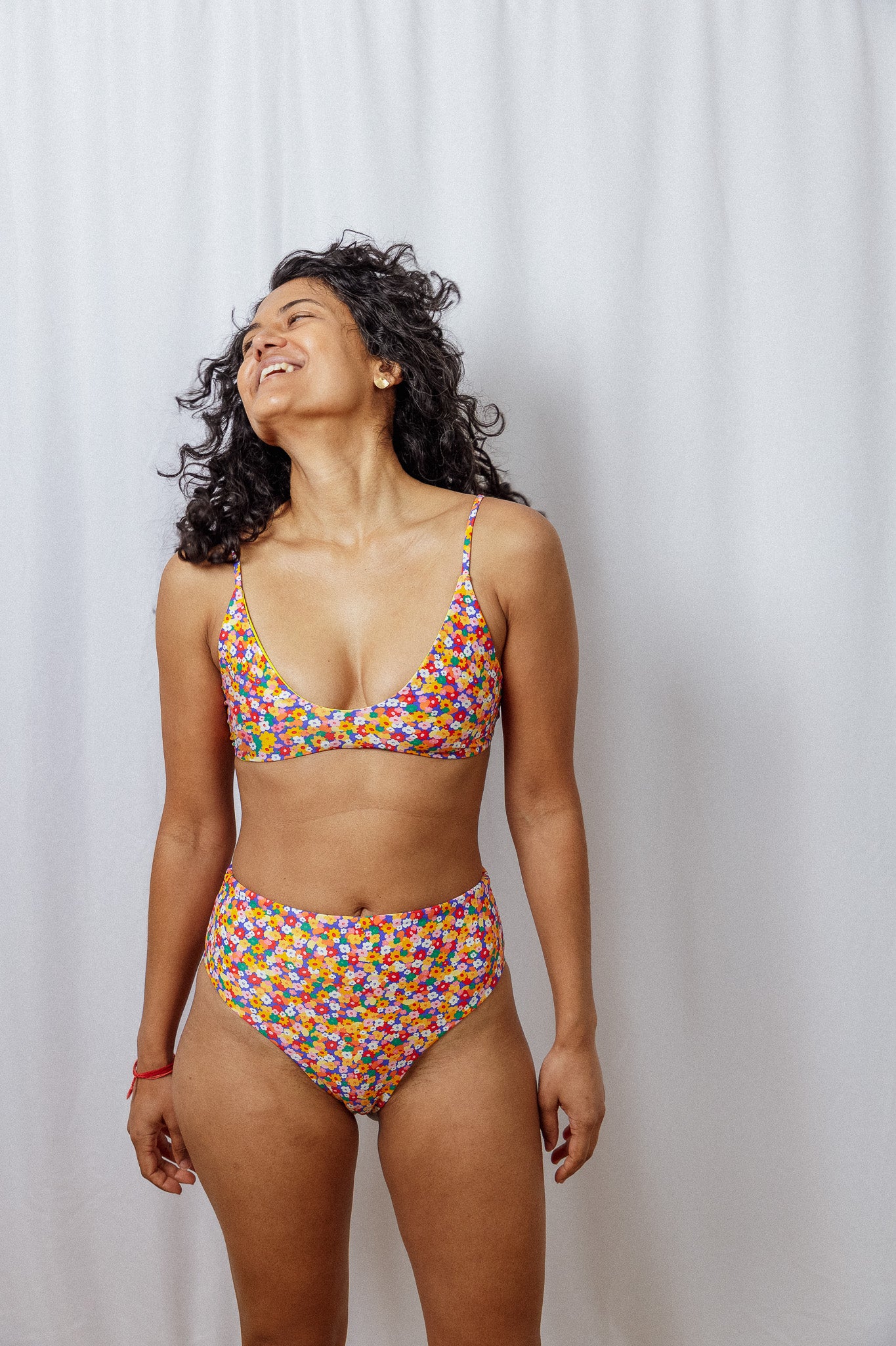 Bikini Hose highwaist Toni - wild flowers