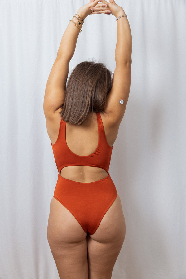Swimsuit one piece Hugo - rusty orange