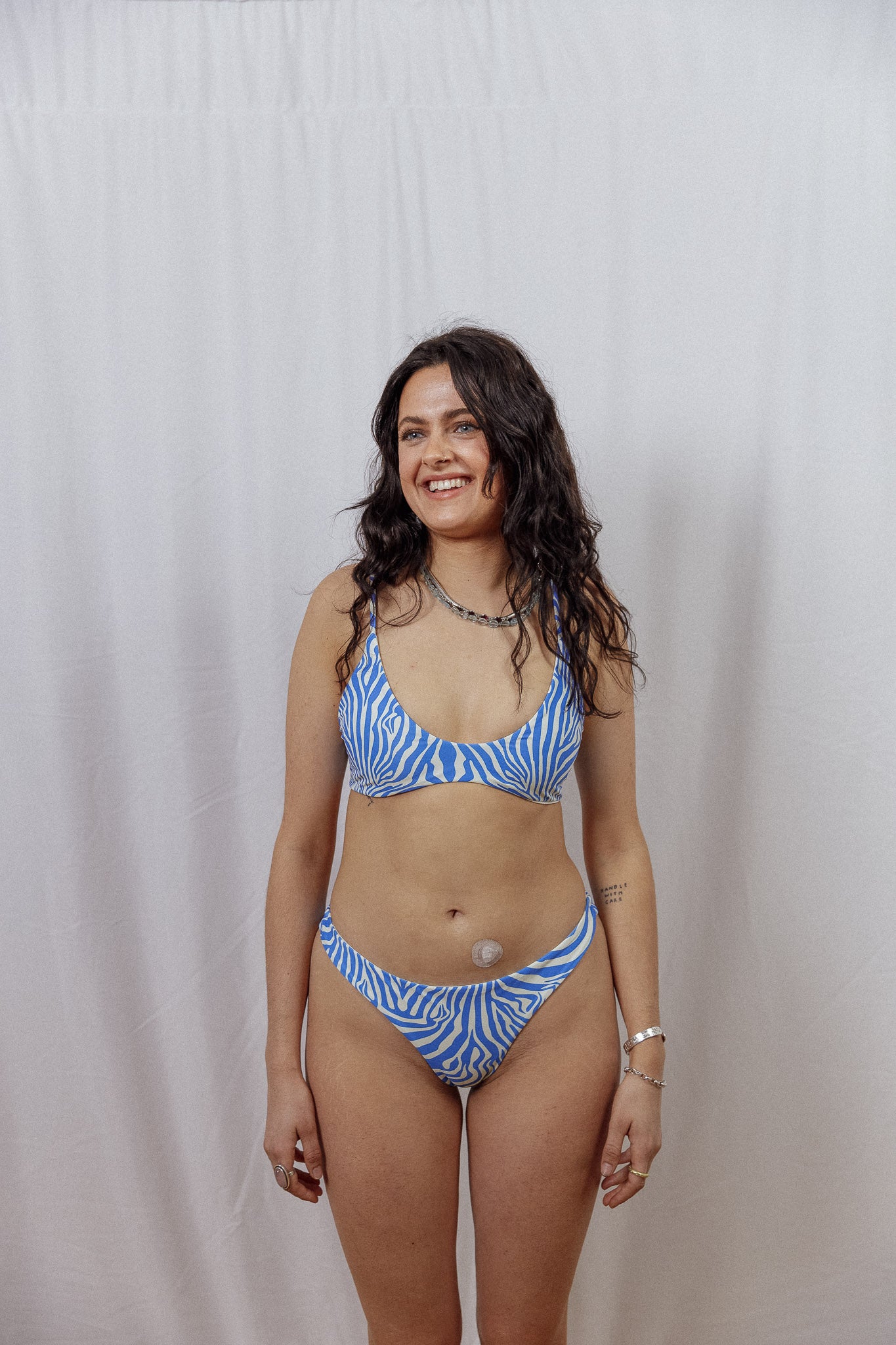 Bralette bikini top Pablo - blue zebra